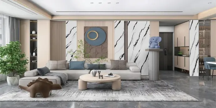 ambiente de salón panel spc