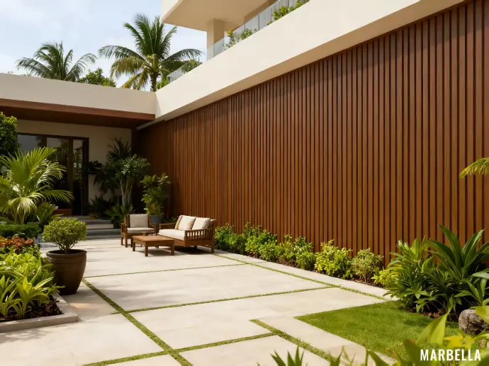 ambiente de jardín con panel extreme outdoor